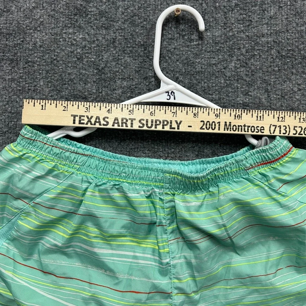 Unknown Shorts Womens Size S Teal Orange Striped Athletic Running Mesh Gym